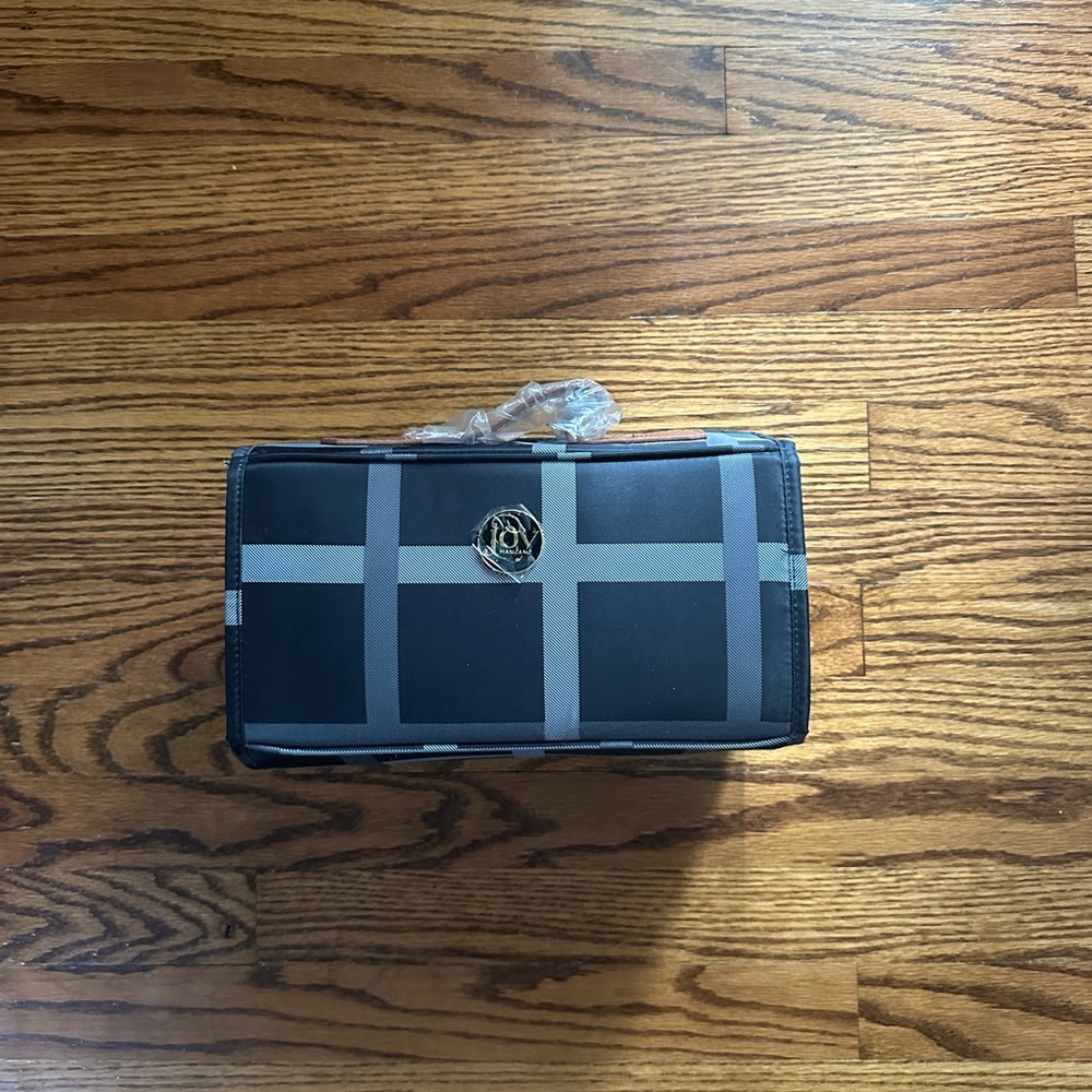 Joy Mangano Black and Gray Roll Up Toiletry Organizer